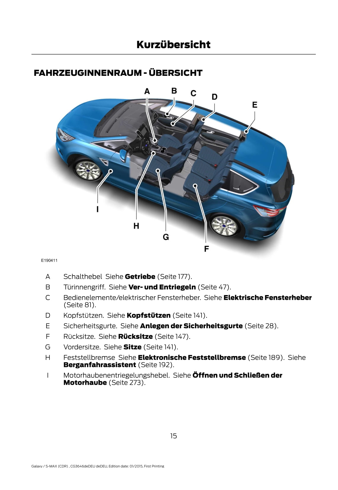 2015-2016 Ford Galaxy/S-Max Owner's Manual | German