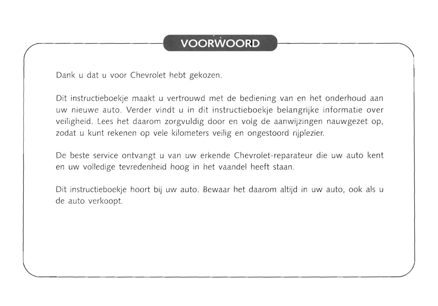 2004-2010 Chevrolet Nubira Owner's Manual | Dutch