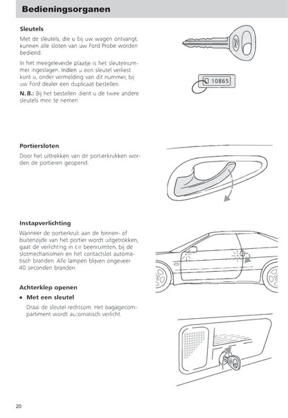 1993-1997 Ford Probe Manuel du propriétaire | Néerlandais