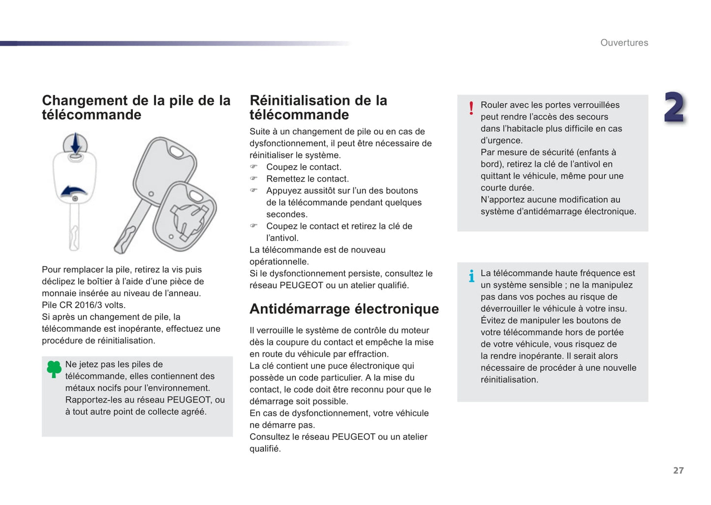 2012-2014 Peugeot 107 Owner's Manual | French