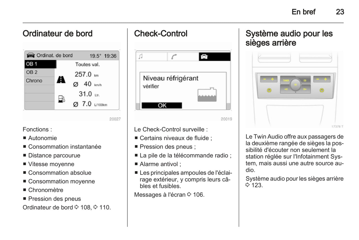 2010-2011 Opel Zafira Owner's Manual | French