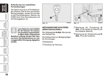 2010-2011 Fiat Idea Owner's Manual | German