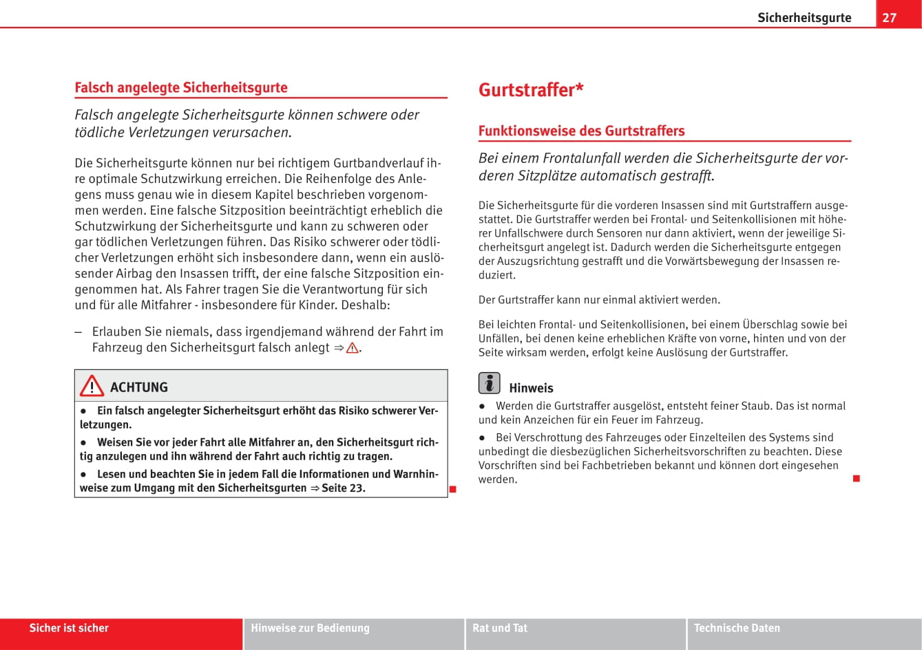 2008-2012 Seat Ibiza Owner's Manual | German
