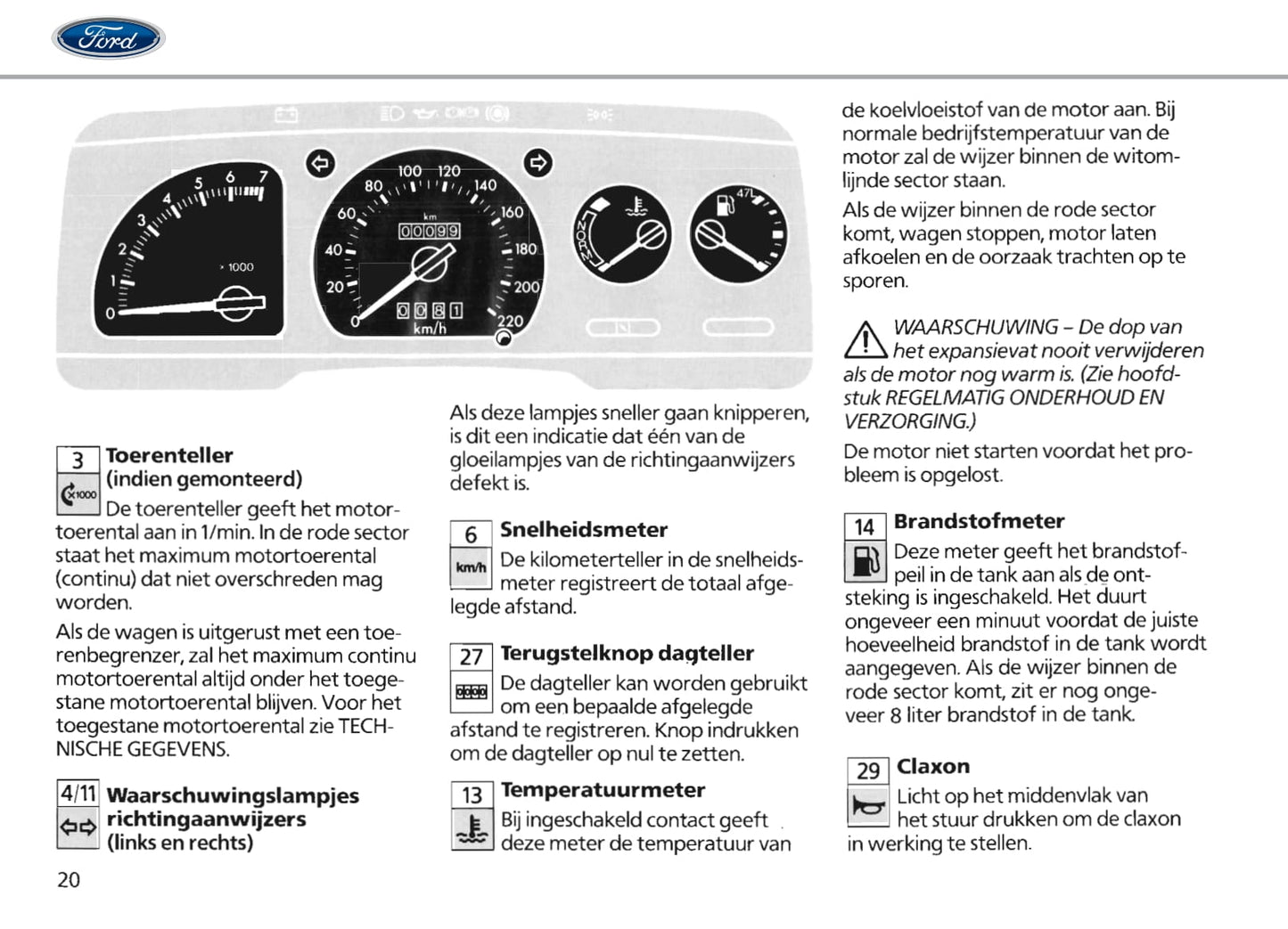 1986-1990 Ford Escort Manuel du propriétaire | Néerlandais