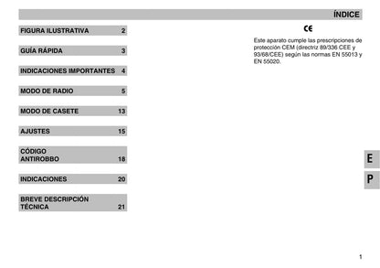 Skoda Radio MS402 Manual de Instrucciones 2003