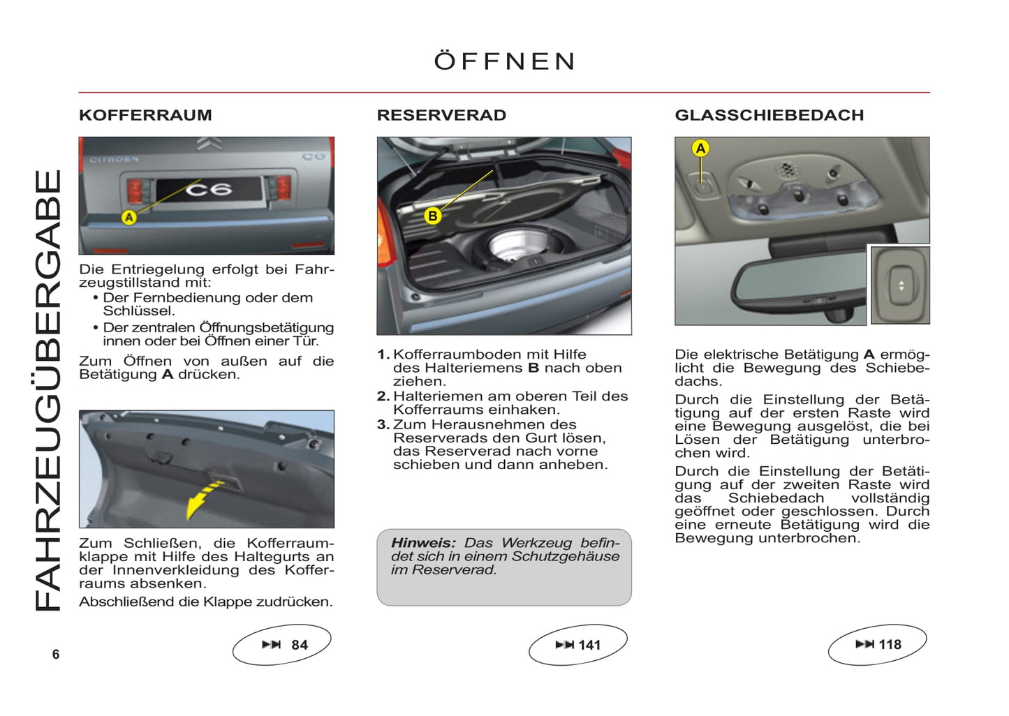 2006-2013 Citroën C6 Manuel du propriétaire | Allemand