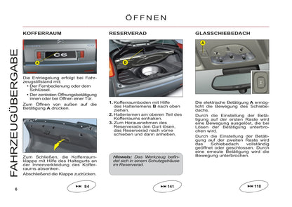 2006-2013 Citroën C6 Manuel du propriétaire | Allemand