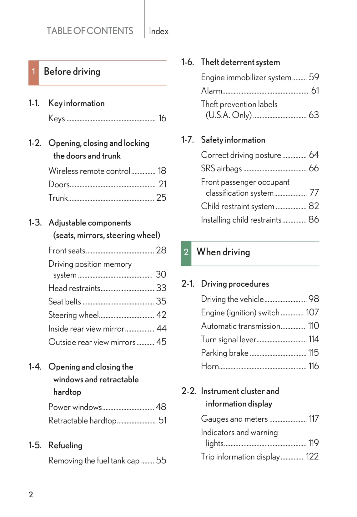 2009 Lexus SC 430 Owner's Manual | English