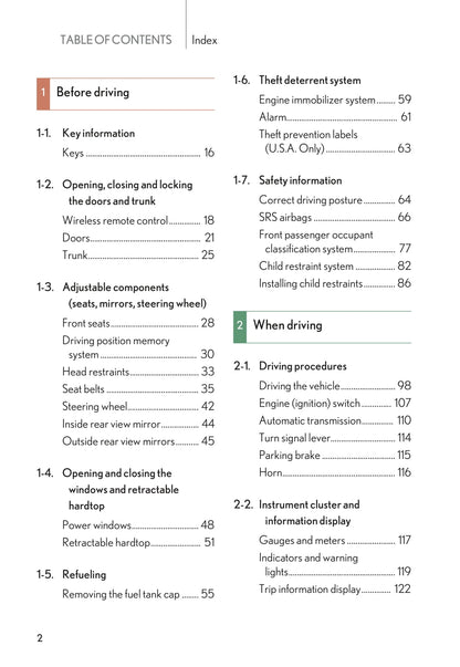 2009 Lexus SC 430 Owner's Manual | English