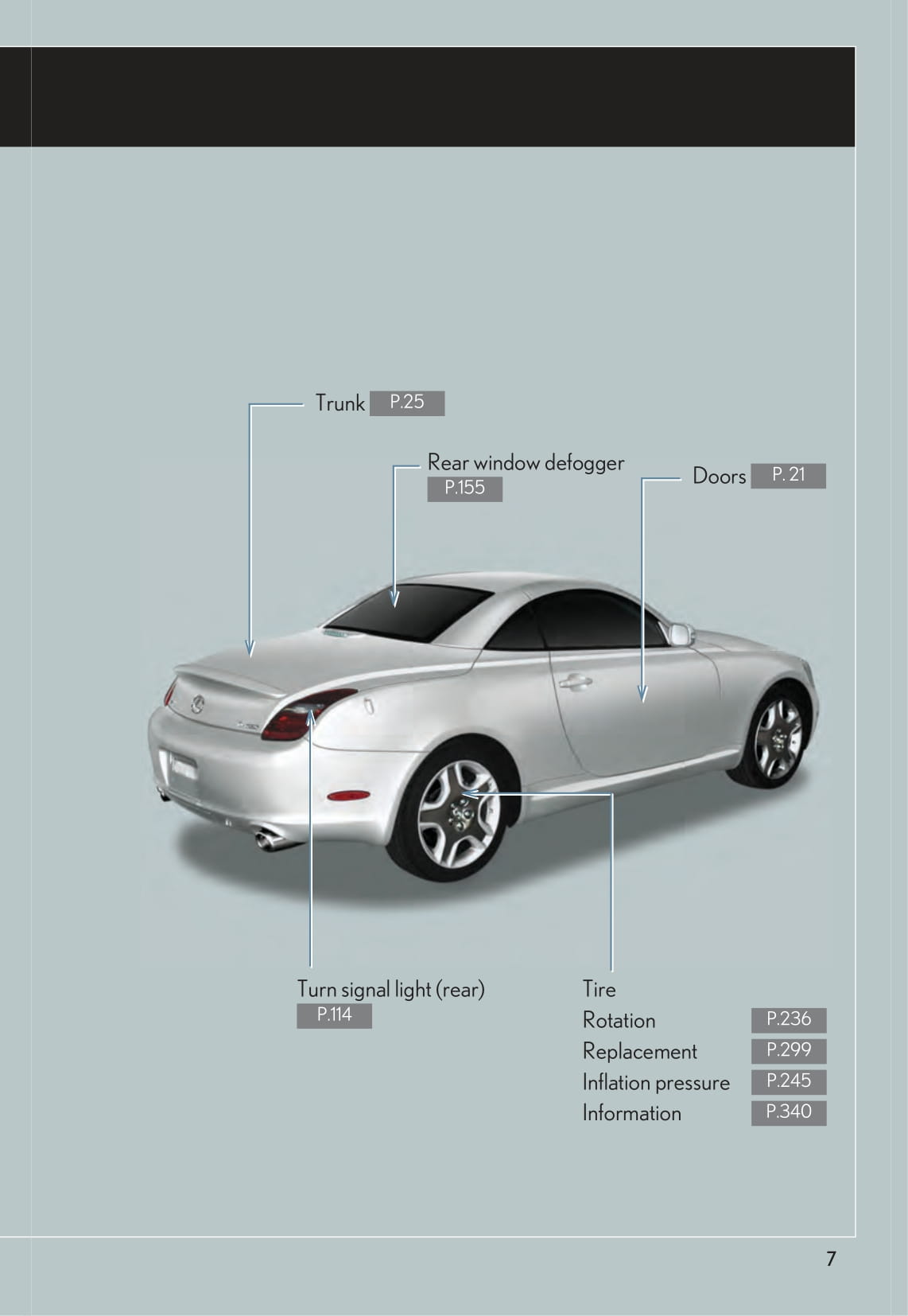 2009 Lexus SC 430 Manuel du propriétaire | Anglais