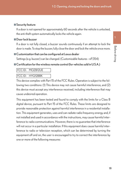 2009 Lexus SC 430 Owner's Manual | English