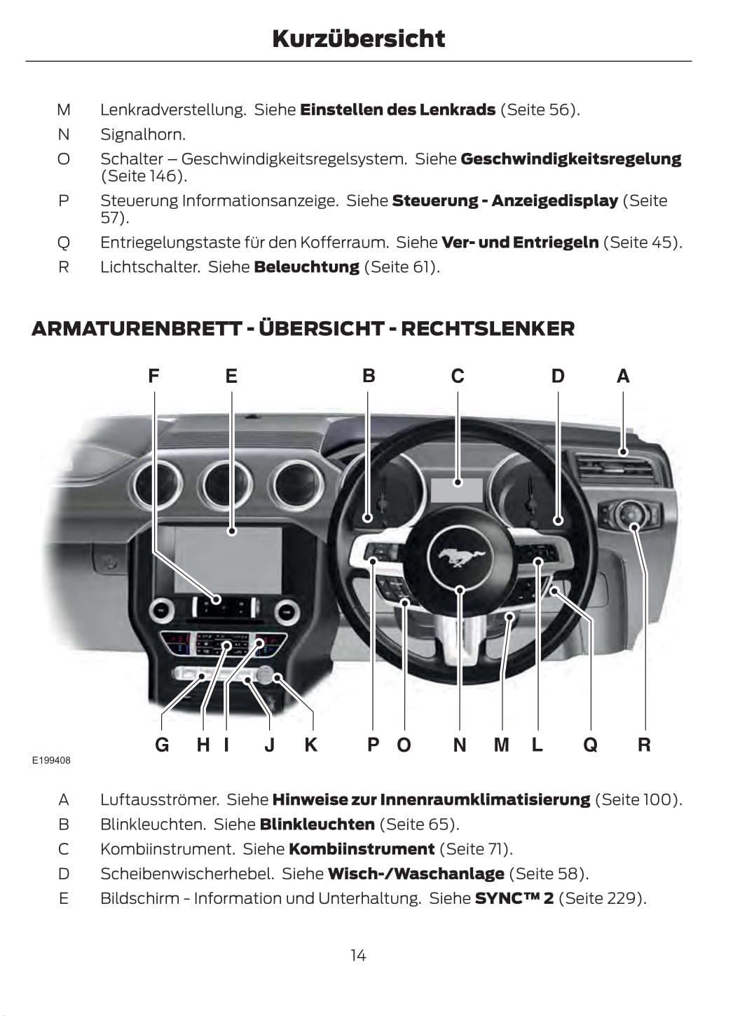 2015-2016 Ford Mustang Owner's Manual | German