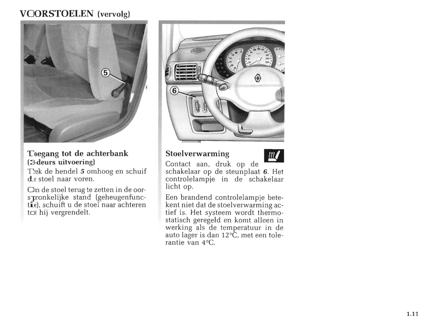 1998-1999 Renault Clio Owner's Manual | Dutch