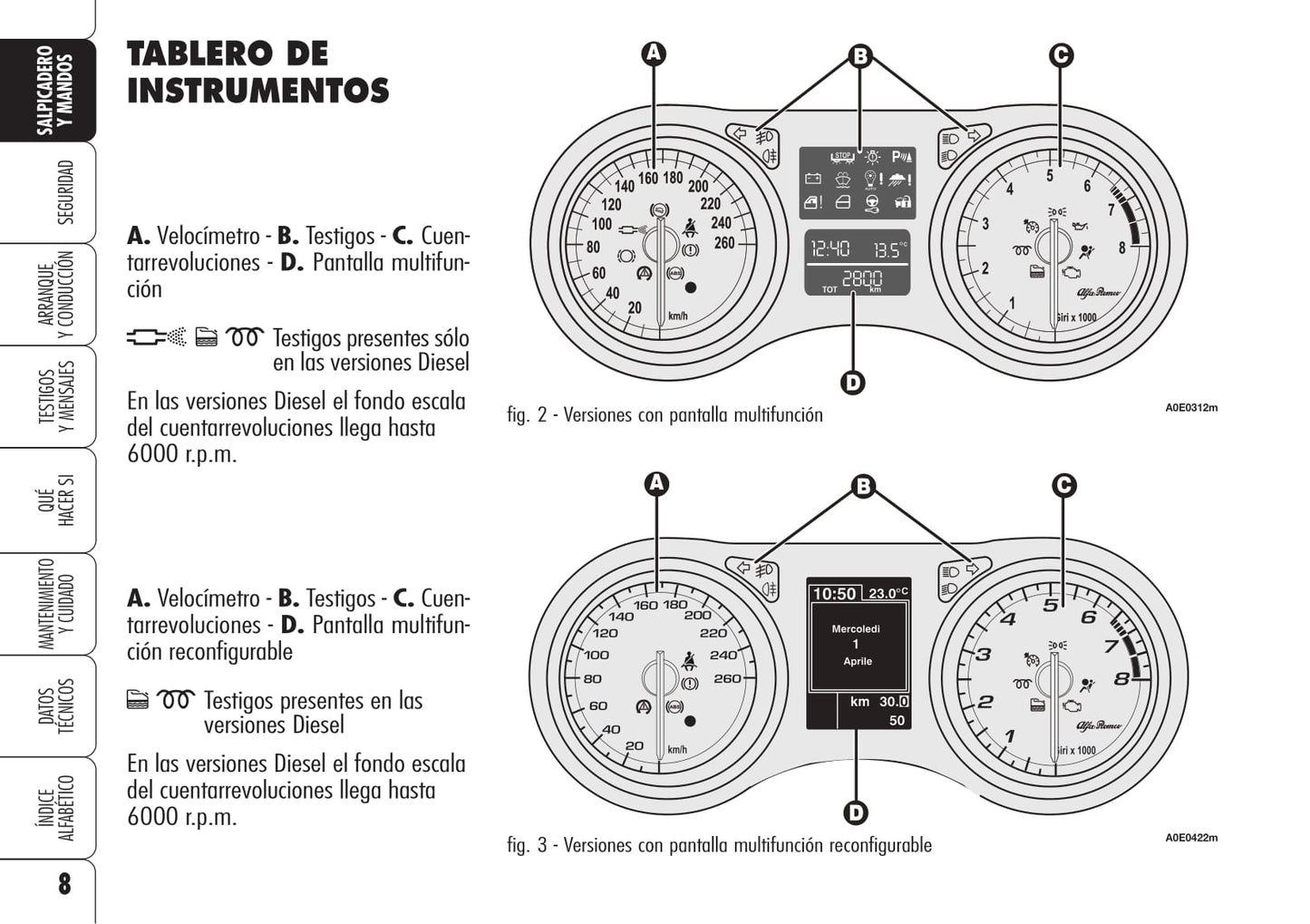 2005-2008 Alfa Romeo 159 Owner's Manual | Spanish
