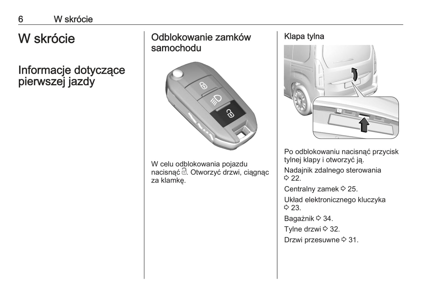 2020 Opel Combo Owner's Manual | Polish