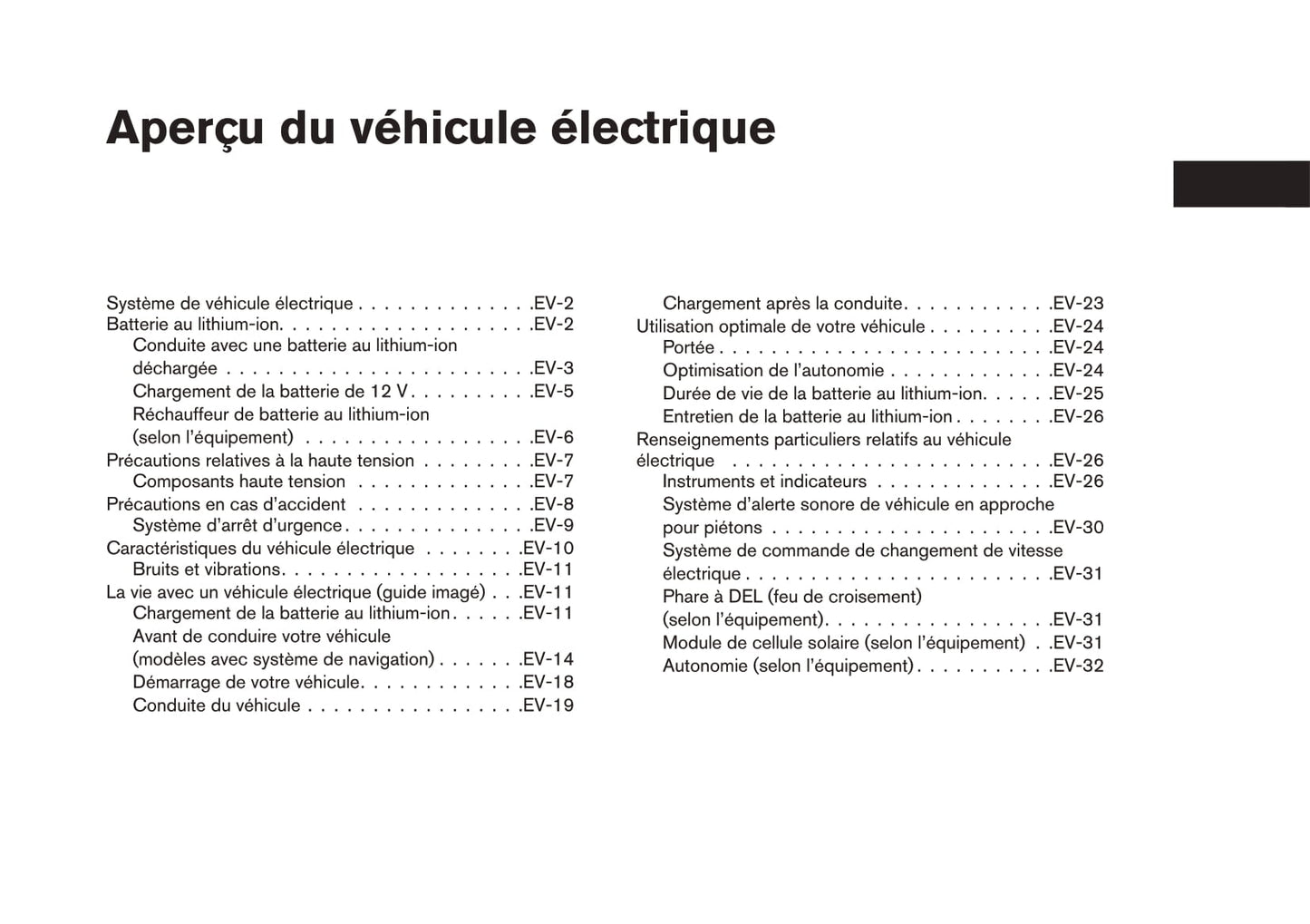 2017 Nissan Leaf Owner's Manual | French