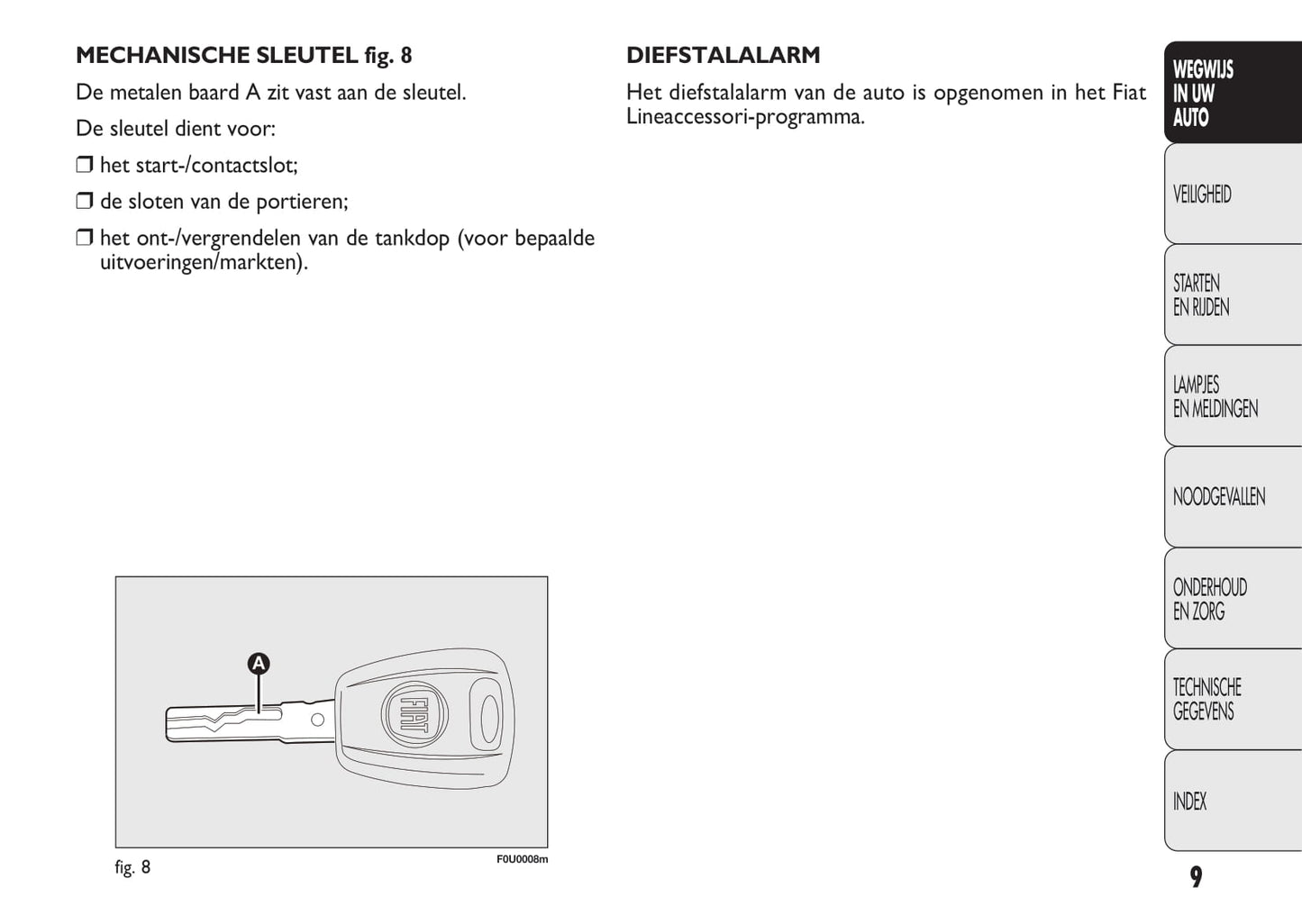 2010-2011 Fiat Punto/Punto Evo Owner's Manual | Dutch