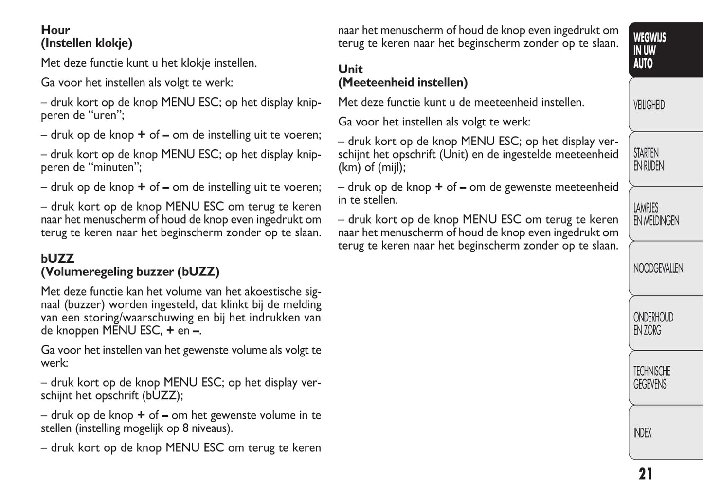 2010-2011 Fiat Punto/Punto Evo Owner's Manual | Dutch