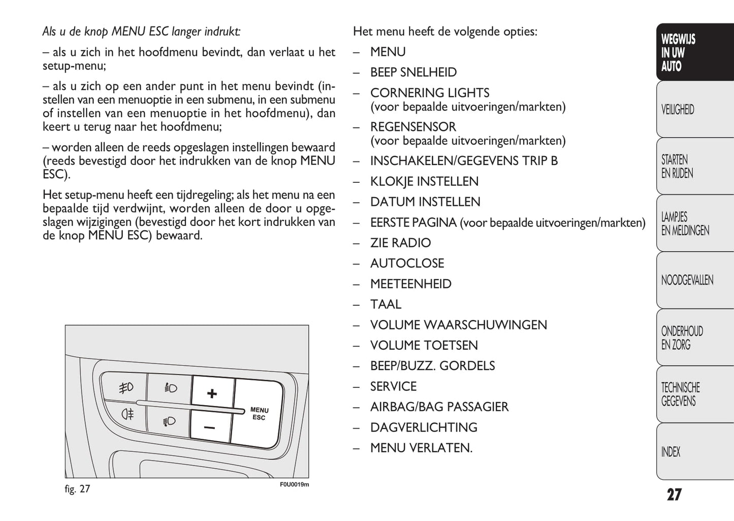 2010-2011 Fiat Punto Evo Owner's Manual | Dutch