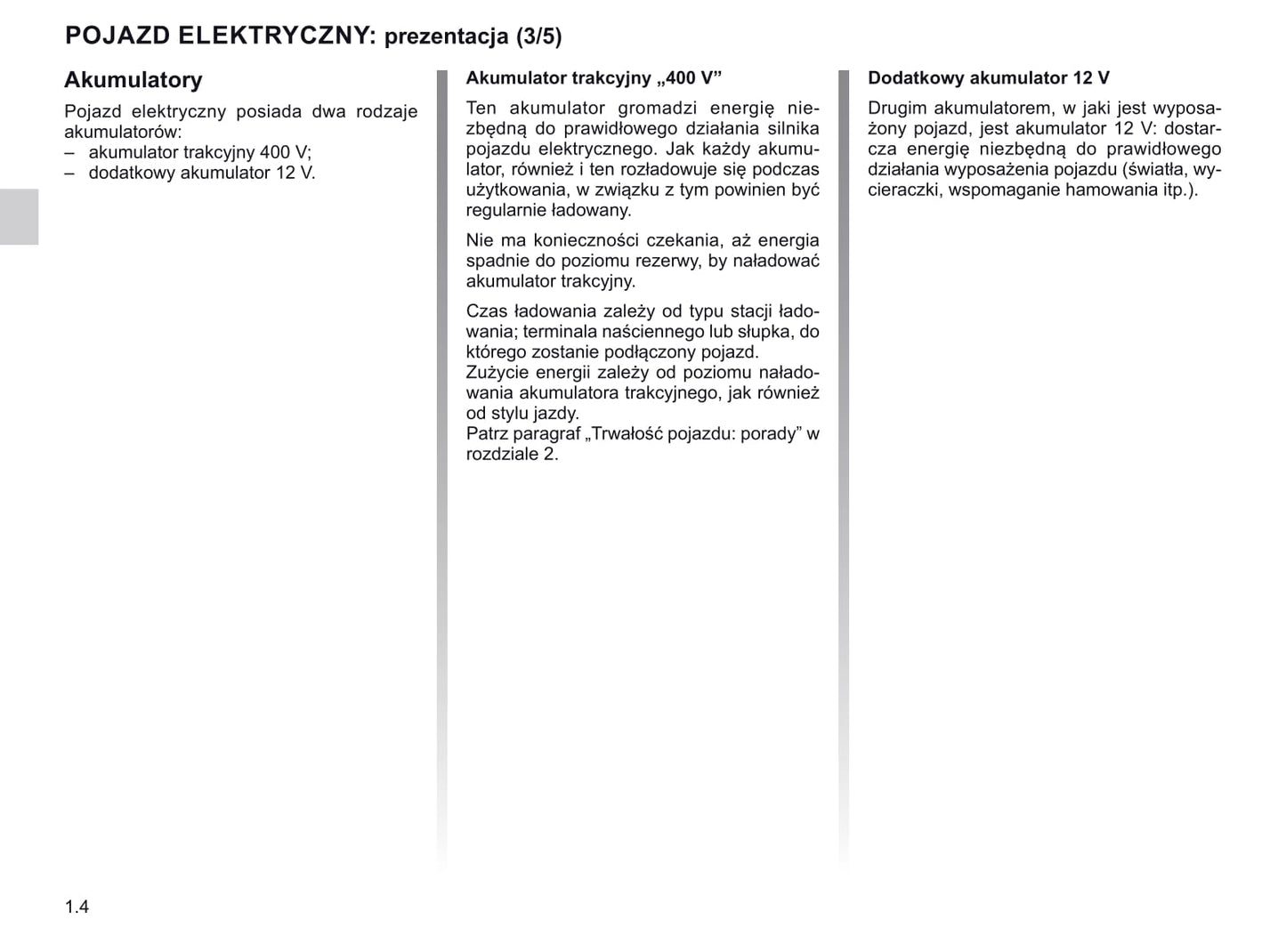 2018-2019 Renault Zoe Owner's Manual | Polish