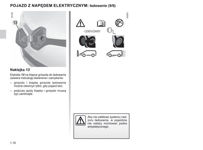 2018-2019 Renault Zoe Owner's Manual | Polish