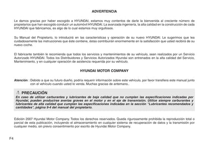 2007-2008 Hyundai i30 Owner's Manual | Spanish