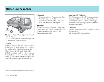2003-2006 Smart Forfour Owner's Manual | German