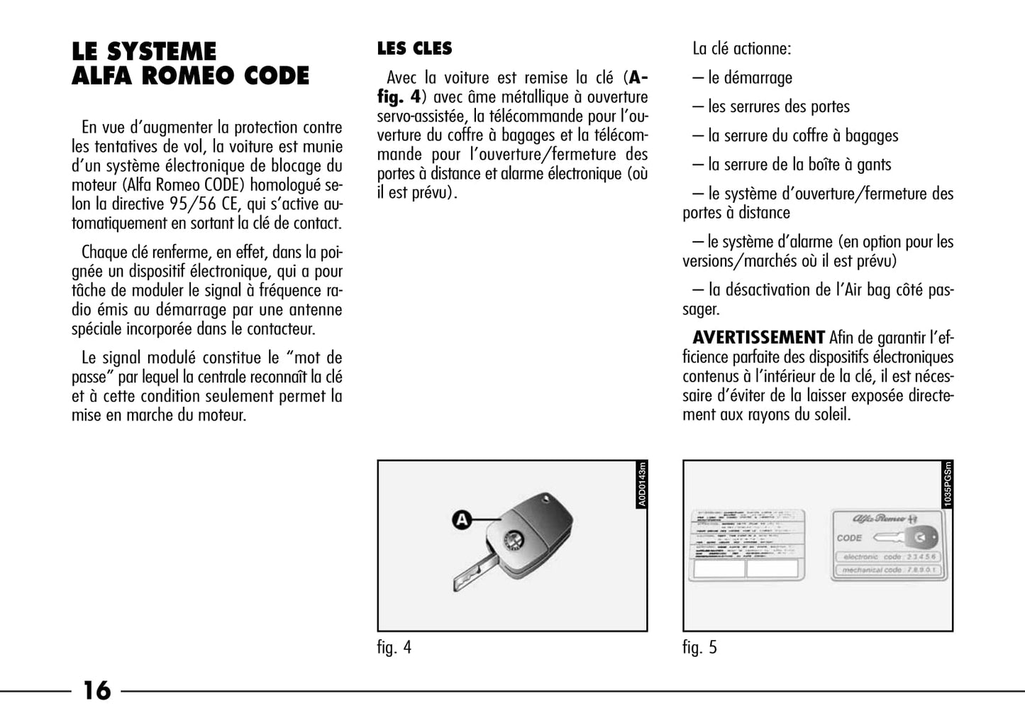 2003-2007 Alfa Romeo 166 Manuel du propriétaire | Français