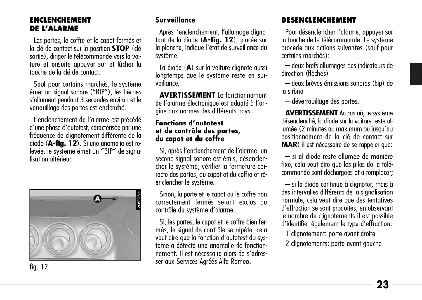 2003-2007 Alfa Romeo 166 Manuel du propriétaire | Français