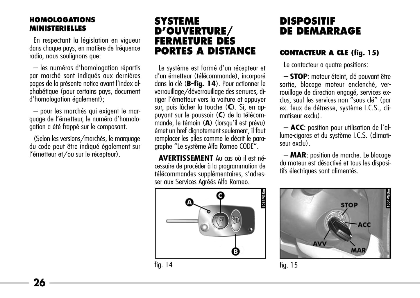 2003-2007 Alfa Romeo 166 Manuel du propriétaire | Français