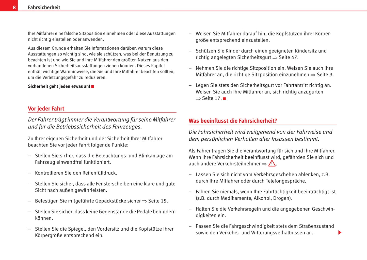 2009-2010 Seat Alhambra Owner's Manual | German