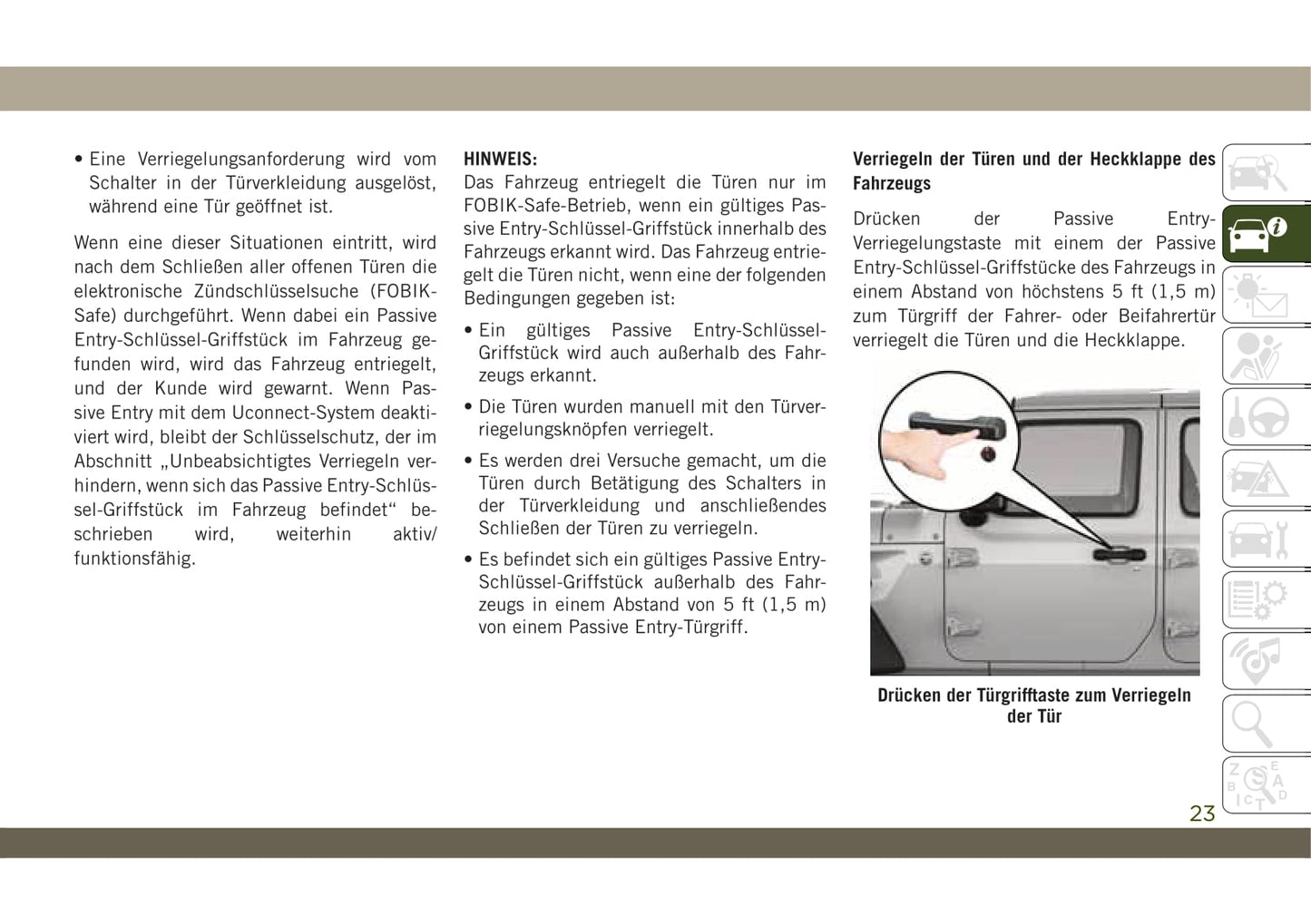2018-2019 Jeep Wangler Owner's Manual | German
