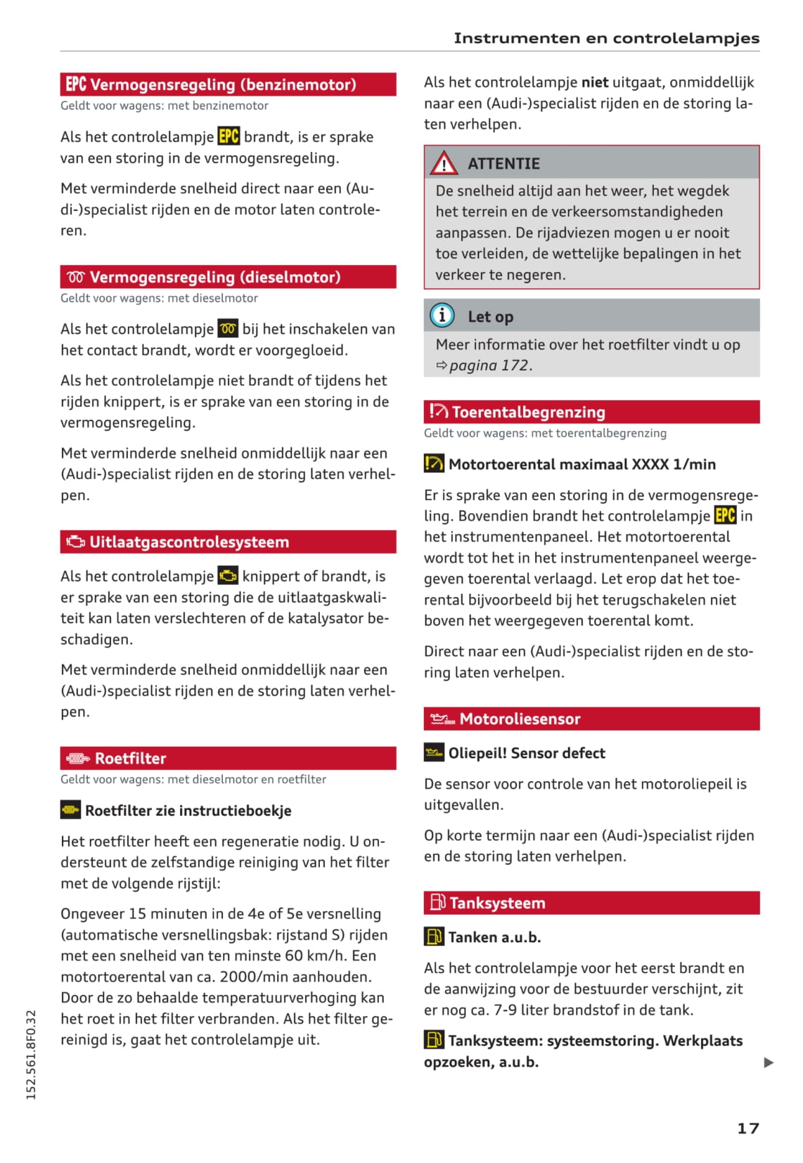 2011-2017 Audi A5/S5 Owner's Manual | Dutch