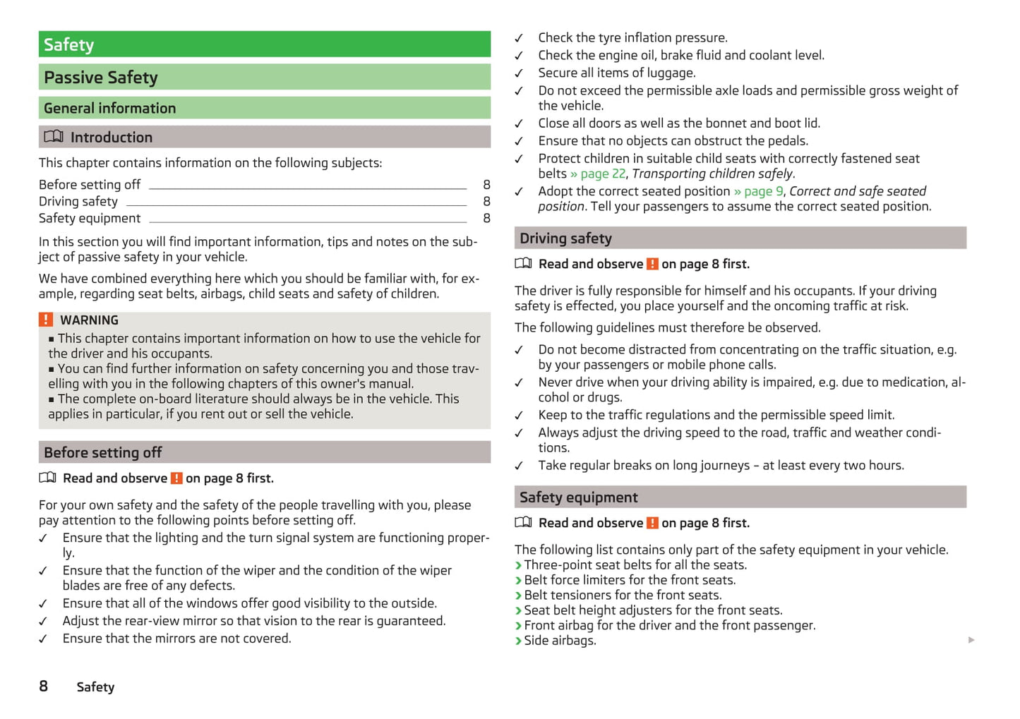 2014-2015 Skoda Roomster Owner's Manual | English