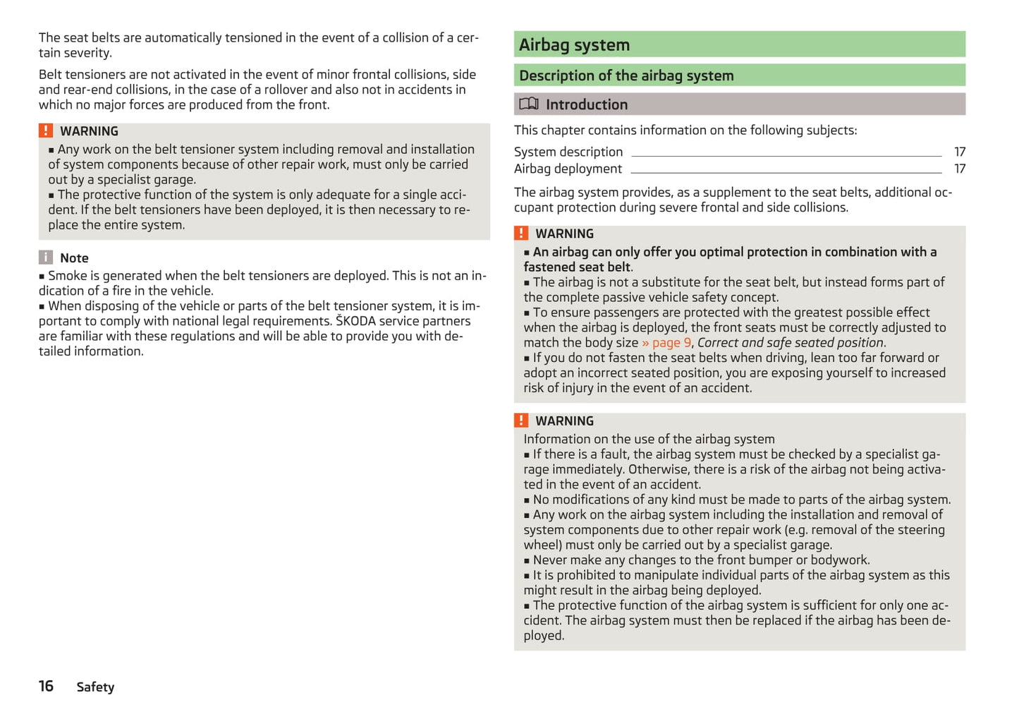 2014-2015 Skoda Roomster Owner's Manual | English