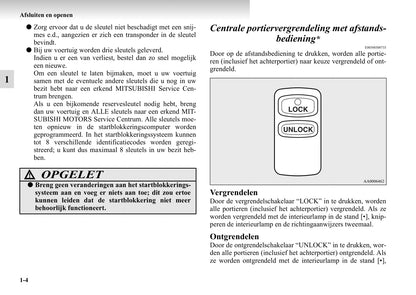 1999-2006 Mitsubishi Pajero Owner's Manual | Dutch