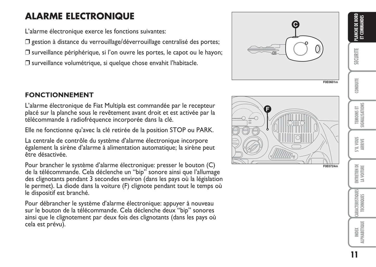 2004-2007 Fiat Multipla Manuel du propriétaire | Français