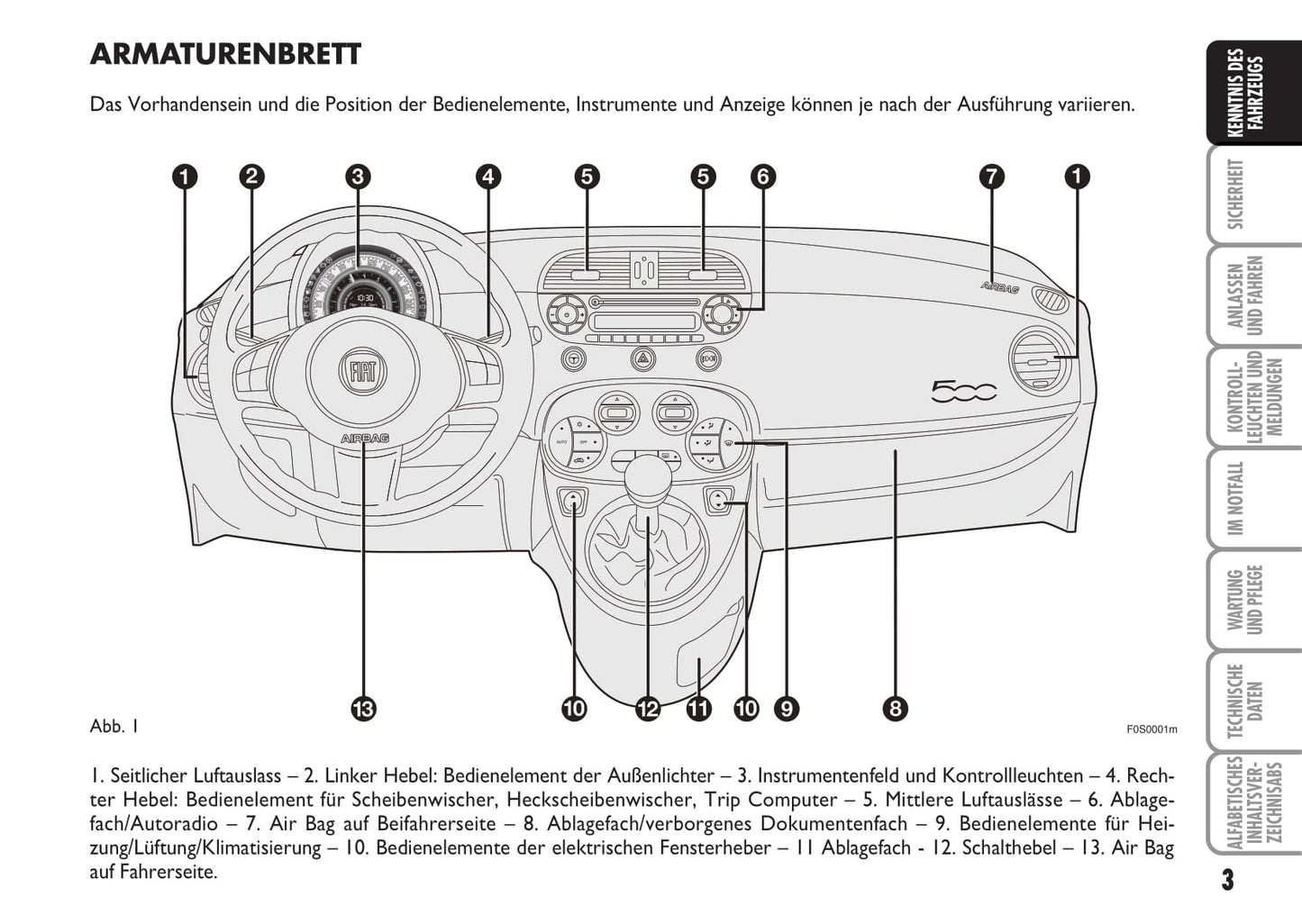 2010-2011 Fiat 500 Owner's Manual | German