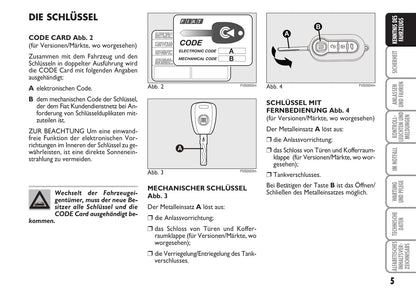 2010-2011 Fiat 500 Owner's Manual | German