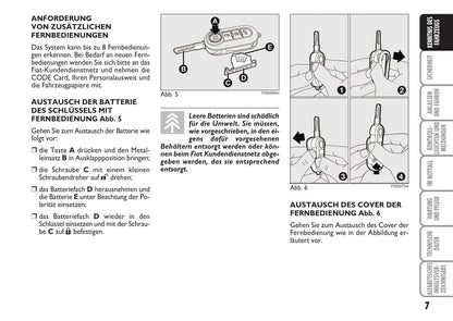 2010-2011 Fiat 500 Owner's Manual | German