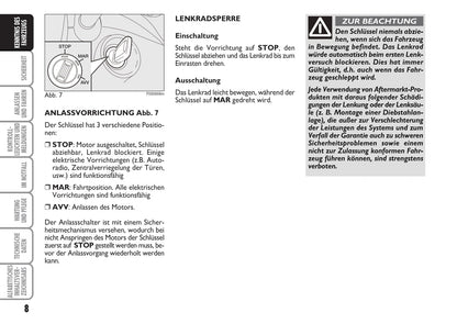 2010-2011 Fiat 500 Owner's Manual | German