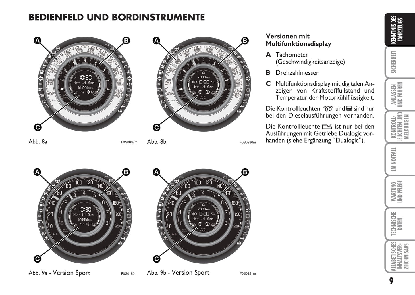 2010-2011 Fiat 500 Owner's Manual | German