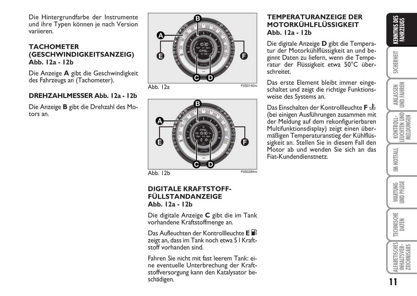 2010-2011 Fiat 500 Owner's Manual | German