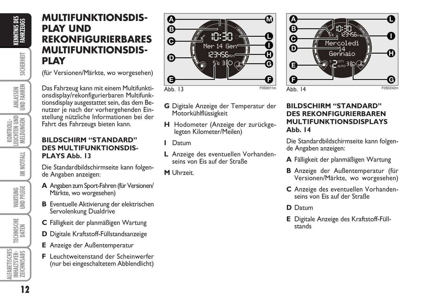 2010-2011 Fiat 500 Owner's Manual | German