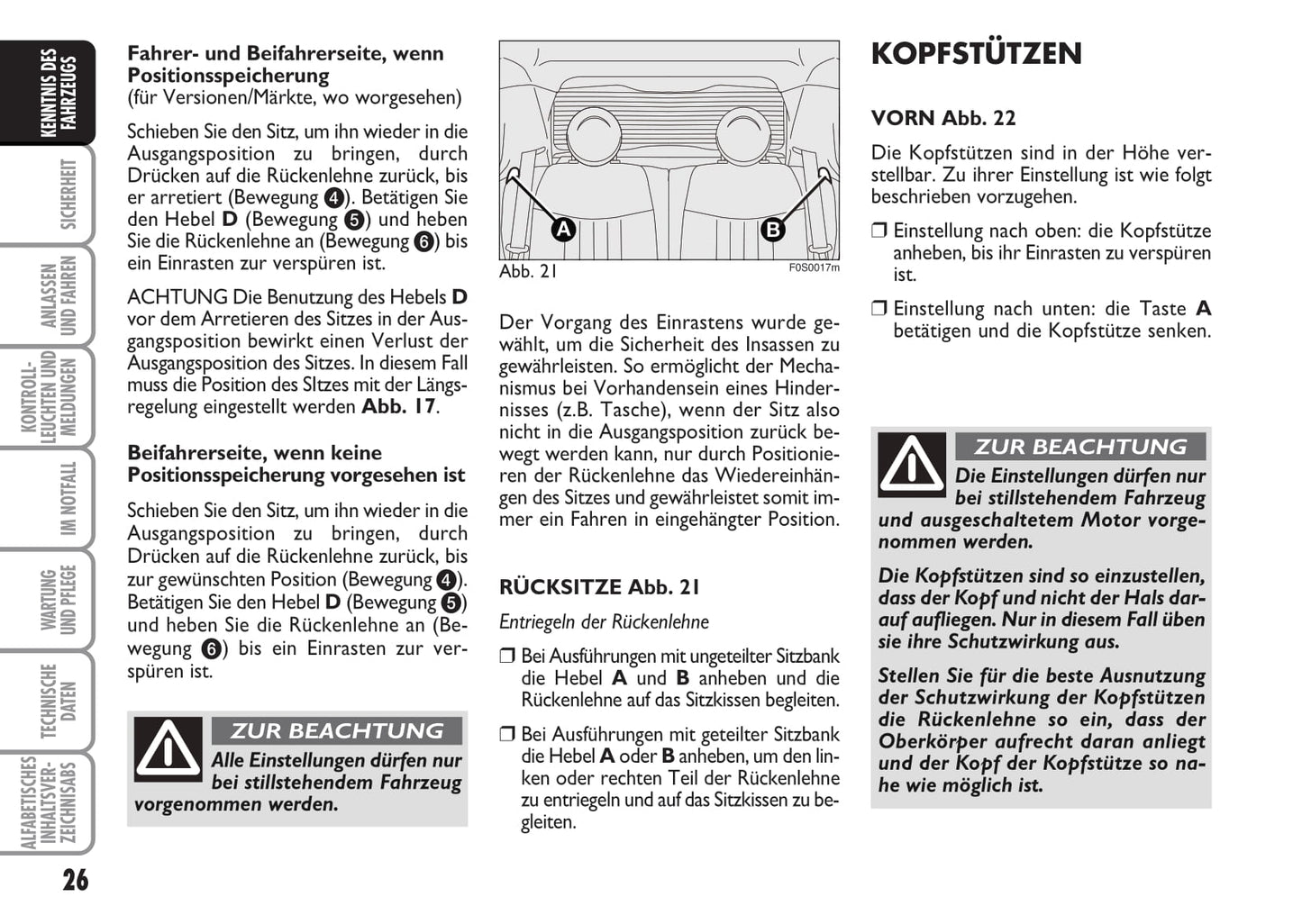 2007-2015 Fiat 500/500c Manuel du propriétaire | Allemand