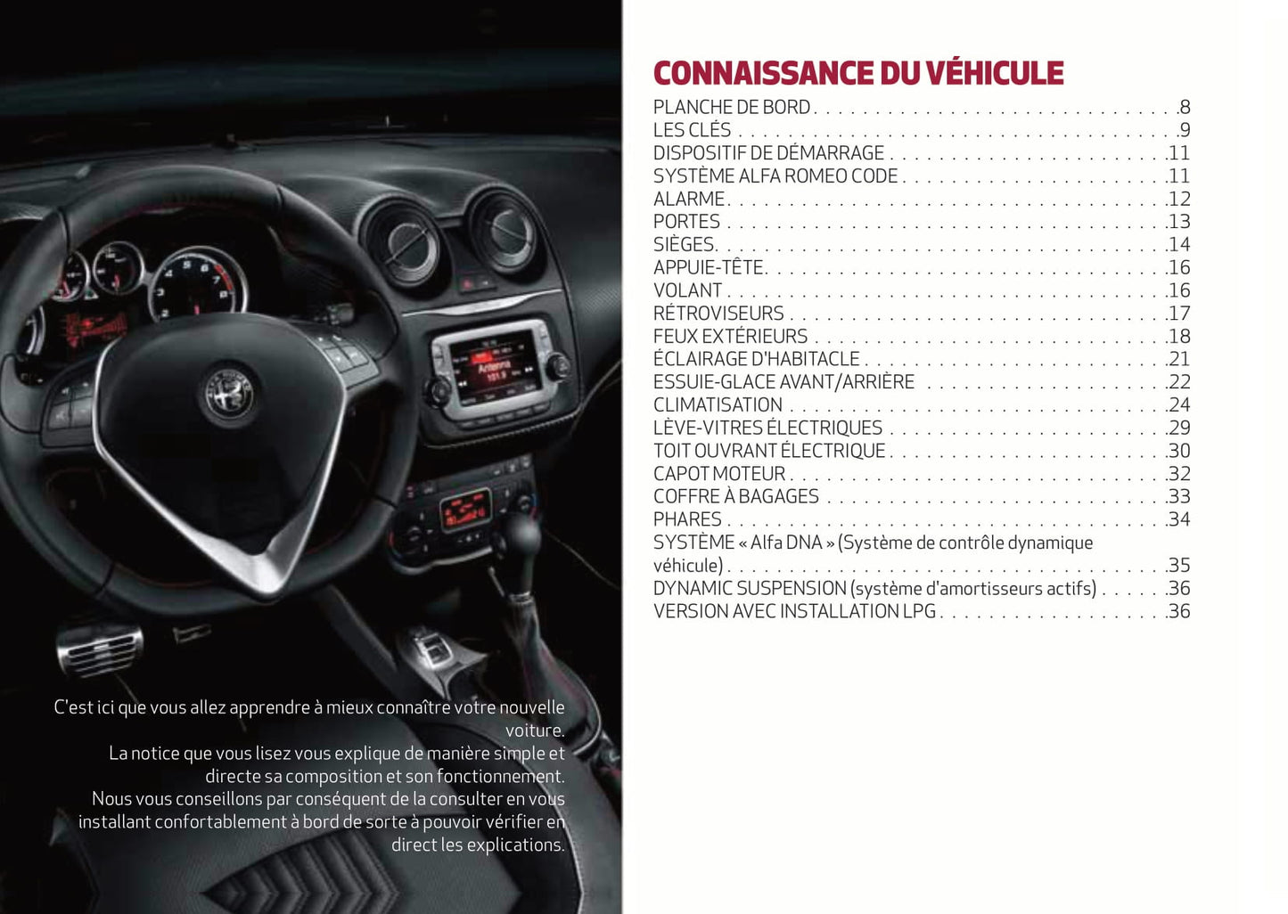 2013-2017 Alfa Romeo MiTo Manuel du propriétaire | Français