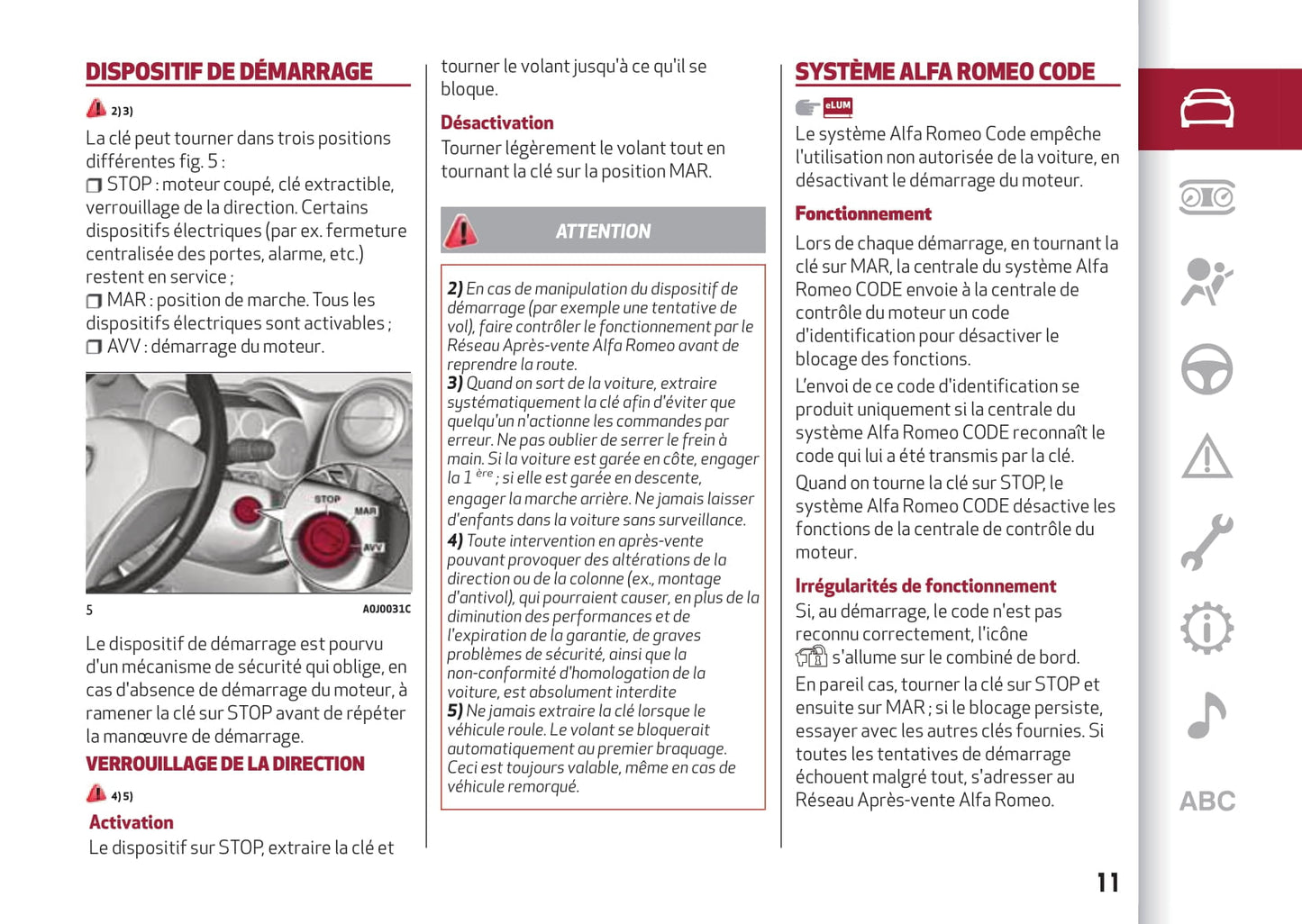 2013-2017 Alfa Romeo MiTo Owner's Manual | French