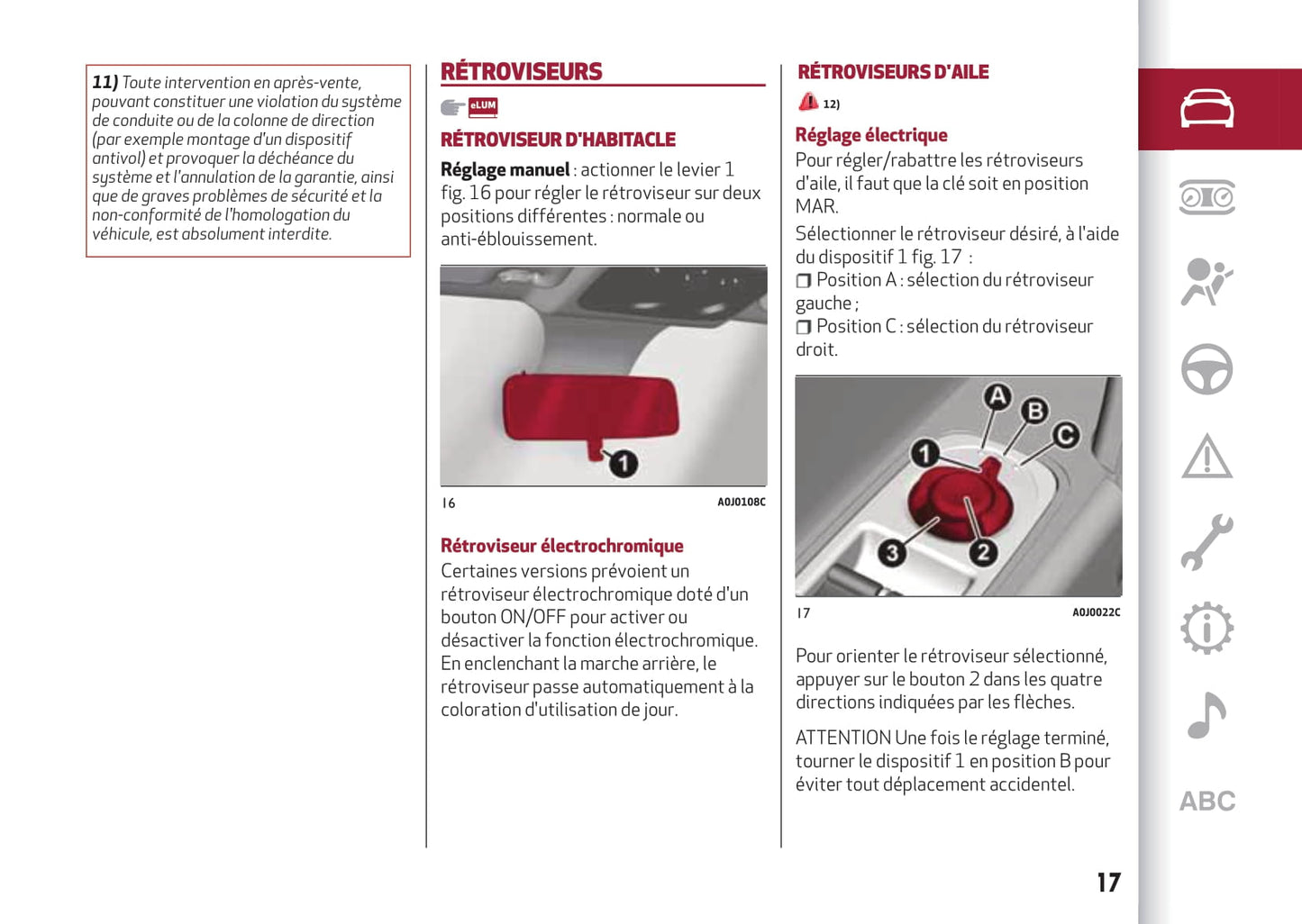 2013-2017 Alfa Romeo MiTo Owner's Manual | French