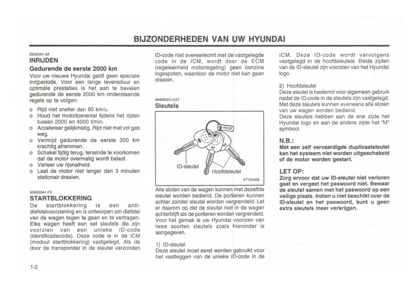 1999-2000 Hyundai Excel Owner's Manual | Dutch