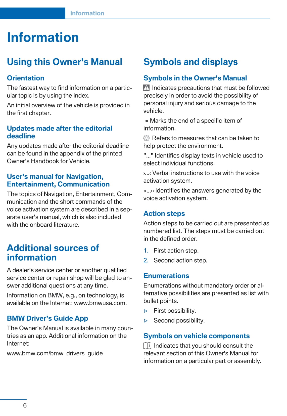 2015 BMW X5 M/X6 M Owner's Manual | English